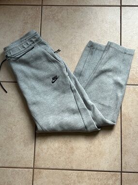 Nike Light Gray Joggers with Black Swoosh